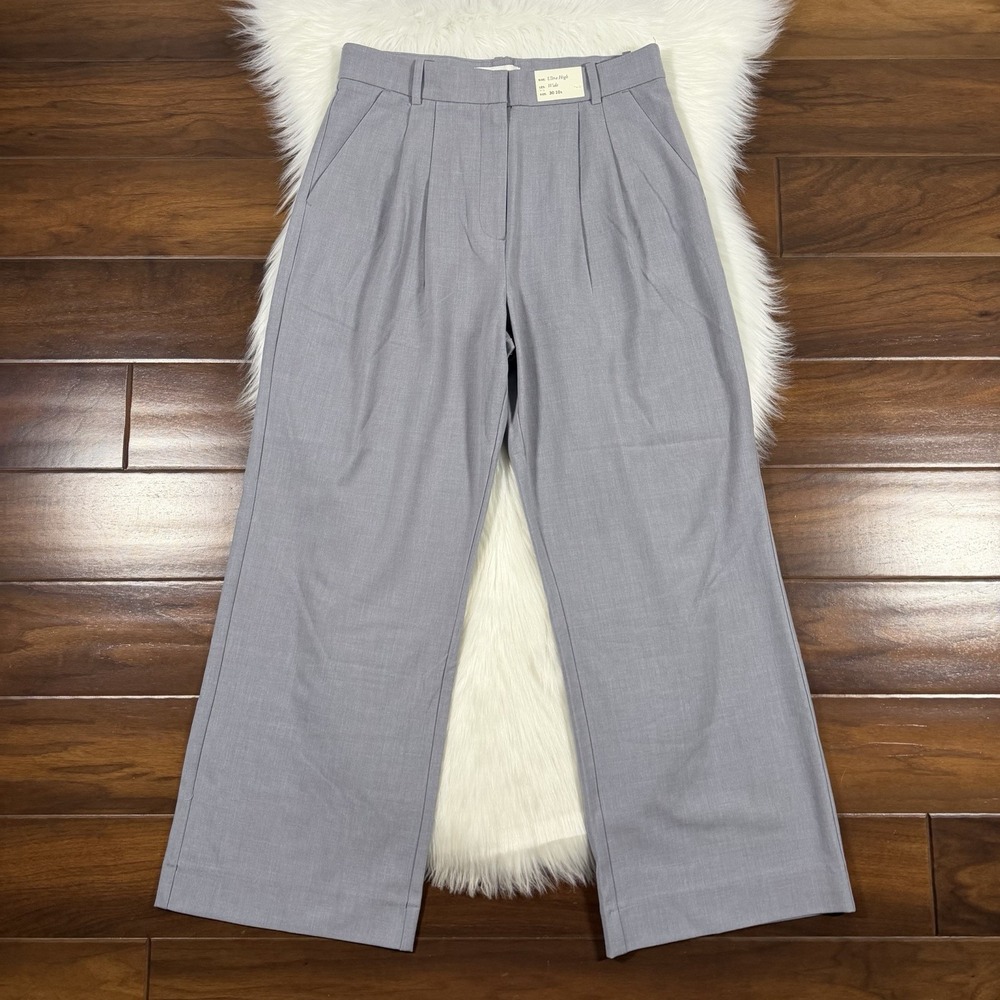Abercrombie & Fitch Size 10 / 30 Short Gray Sloane High Tailored Wide Leg Pants